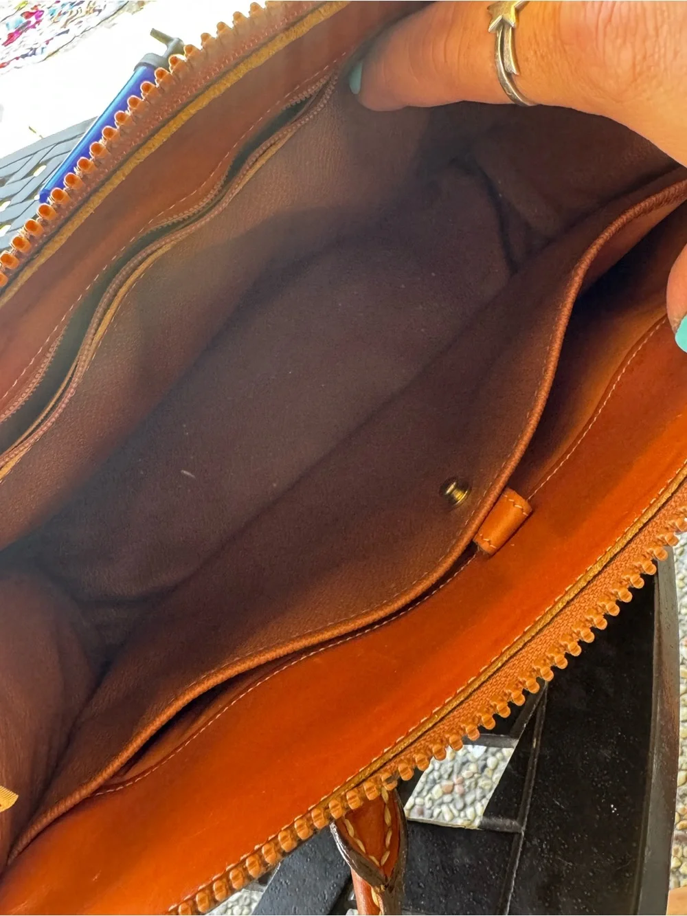 Vintage Dooney & Burke Cream Pebbled All Weather Leather Satchel- Circa 1980s